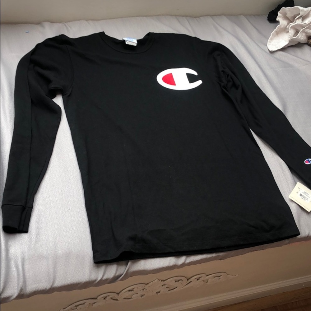 Black champion crew neck long sleeve NWT